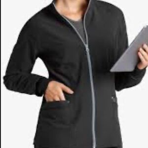 NWOT WOMENS Black scrub Zip-Up Jacket